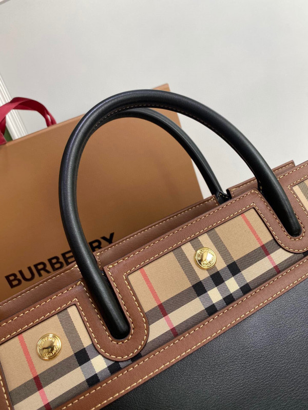 B**rry small vintage check two-handle title bag