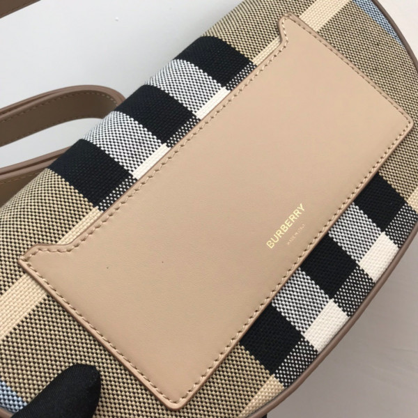 B**rry small check canvas and leather olympia bag