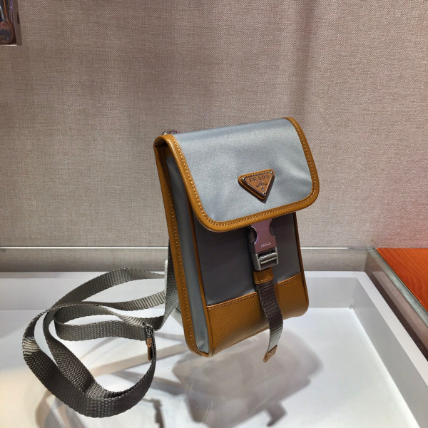 Pra*a nylon and saffiano leather smartphone case