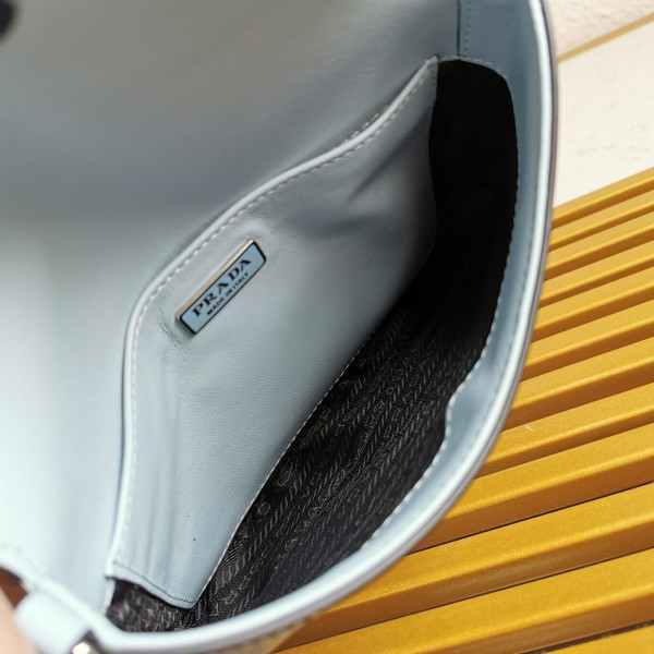 Pra*a cleo brushed leather shoulder bag with flap