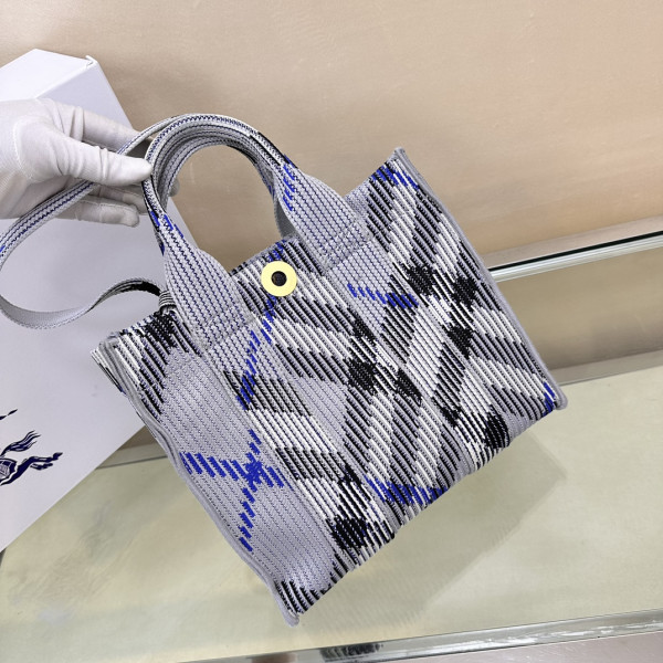 B**rry mini check knitted tote-25*11*22cm