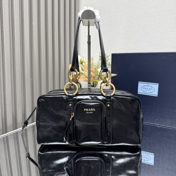 Pra*a dangle medium leather top-handle bag