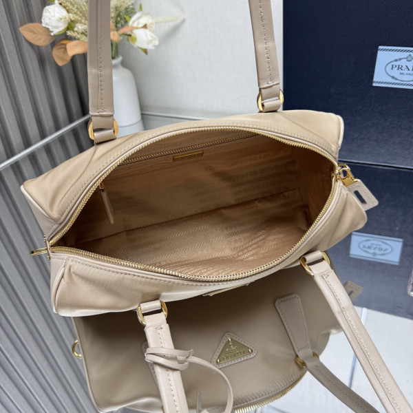 Pra*a re-nylon medium top-handle bag with padlock