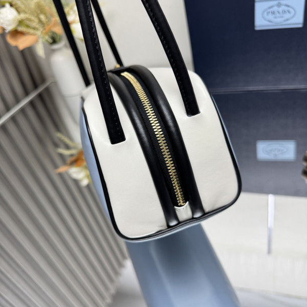 Pra*a swing smooth leather shoulder bag-28*11.5*10cm