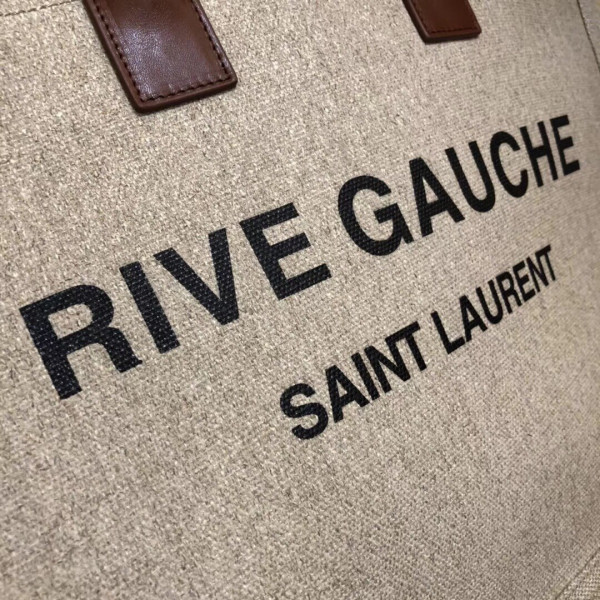 Y*L rive gauche tote bag in printed linen and leather